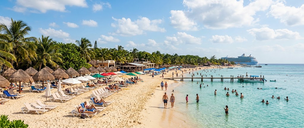 Cozumel beachfront scene