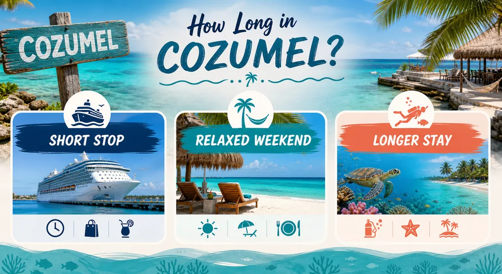 Cozumel trip length options for a cruise stop, relaxed weekend, or longer stay