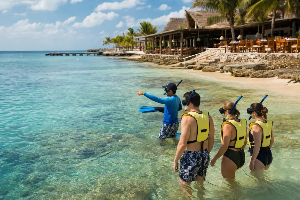 Guided shore snorkeling near Cozumel cruise piers